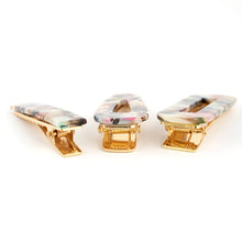 Load image into Gallery viewer, Colored Marble Design on Golden Beak Clip - Set of 3