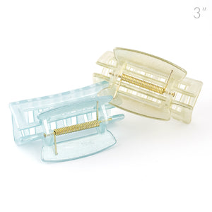Open Wedge Shape Pearled Clamps - Set of 2