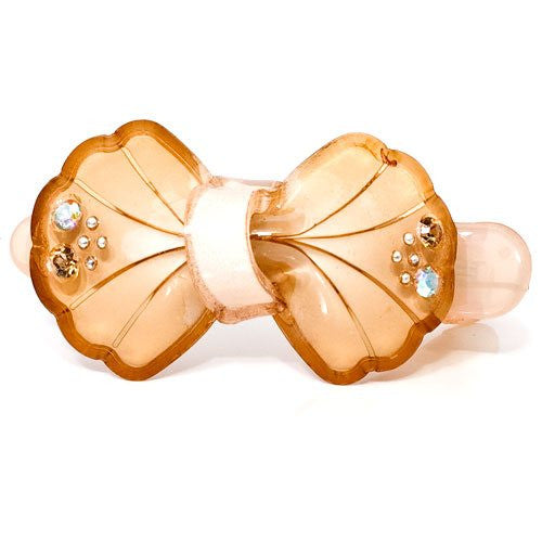 Acrylic Bow on Small Alligator Beak Clip - 1 piece