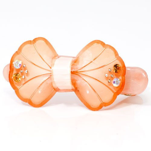 Acrylic Bow on Small Alligator Beak Clip - 1 piece
