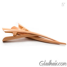 Load image into Gallery viewer, Metal Beak Clip Beige Color Painted With Teeth - Pair