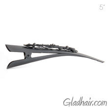 Load image into Gallery viewer, Large Metal Beak Clip with Flower Decor Matte Black - 1 piece