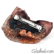Load image into Gallery viewer, Bow Style Barrette with a Net for Bun