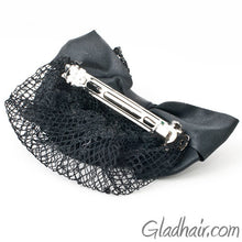 Load image into Gallery viewer, Bow Style Barrette with a Black Net for Bun