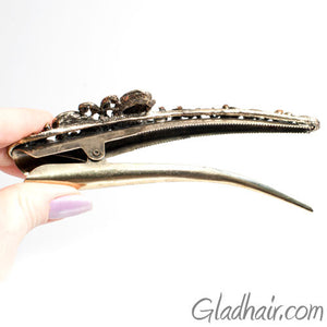 Metal Butterfly Style Beak Clip with Crystals