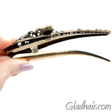 Load image into Gallery viewer, Metal Butterfly Style Beak Clip with Crystals