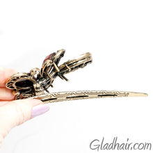 Load image into Gallery viewer, Metal Large Butterfly Style Beak Clip with Crystals