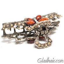Load image into Gallery viewer, Metal Butterfly Style Hair Claw with Crystals