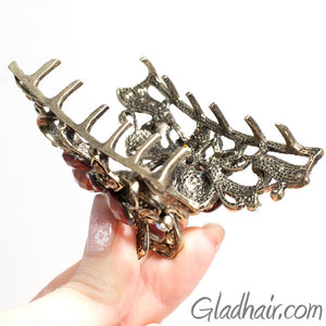 Metal Butterfly Style Hair Claw with Crystals