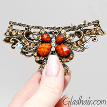 Load image into Gallery viewer, Metal Butterfly Style Hair Claw with Crystals