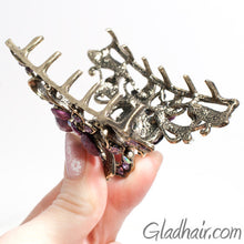 Load image into Gallery viewer, Metal Butterfly Style Hair Claw with Purple Crystals