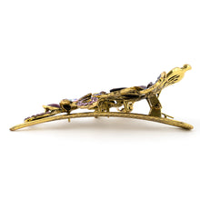 Load image into Gallery viewer, Metal Large Butterfly Style Beak Clip with Purple Crystals