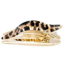 Load image into Gallery viewer, Animal Print Gold Plastic Forked Beak Clip