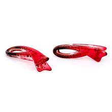 Load image into Gallery viewer, Small Plastic Alligator Red Hair Clip - Pair