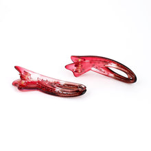 Load image into Gallery viewer, Small Plastic Alligator Red Hair Clip - Pair