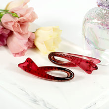 Load image into Gallery viewer, Small Plastic Alligator Red Hair Clip - Pair