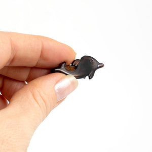 Mini Dolphin Brown Beak Clip - Pack of 4