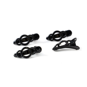 Mini Black Plastic Beak Clips - Pack of 4