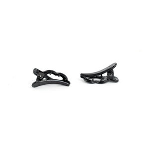 Mini Hearts Black Plastic Beak Clips - Pair