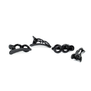 Mini Black Plastic Beak Clips - Pack of 4