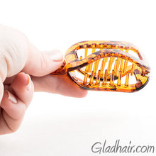 Load image into Gallery viewer, Tortoise Clincher Snap Lock Plastic Ponytail