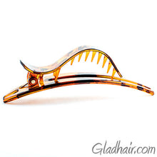 Load image into Gallery viewer, Medium Tortoise Plastic Forked Beak Clip