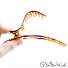 Load image into Gallery viewer, Medium Tortoise Plastic Forked Beak Clip