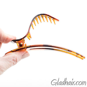 Medium Tortoise Plastic Forked Beak Clip