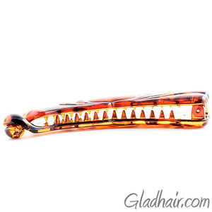 Tortoise Oval Design Plastic Banana Clip