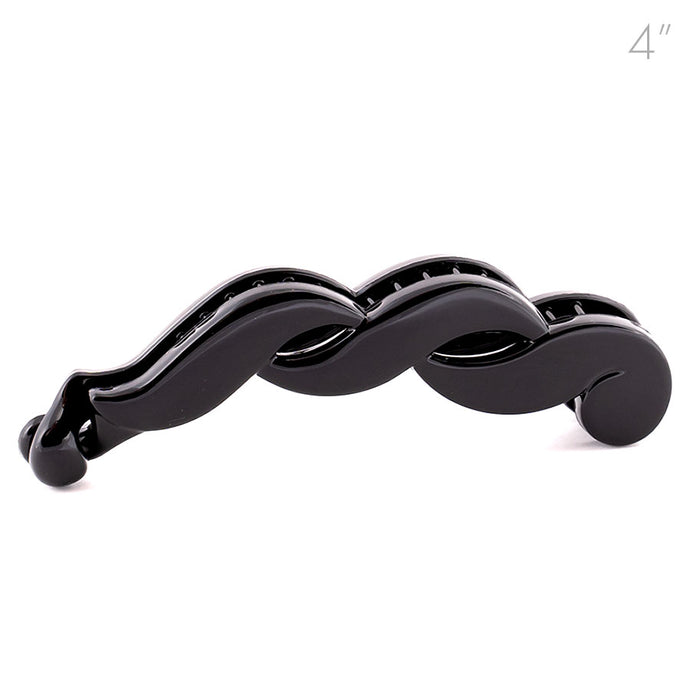 Black Smooth Braid Style Plastic Banana Clip