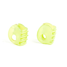 Load image into Gallery viewer, Small Green Oval Plastic Hair Claw - Pair
