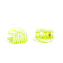 Load image into Gallery viewer, Small Green Oval Plastic Hair Claw - Pair