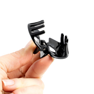 Small Black Arch Plastic Hair Claw - Pair