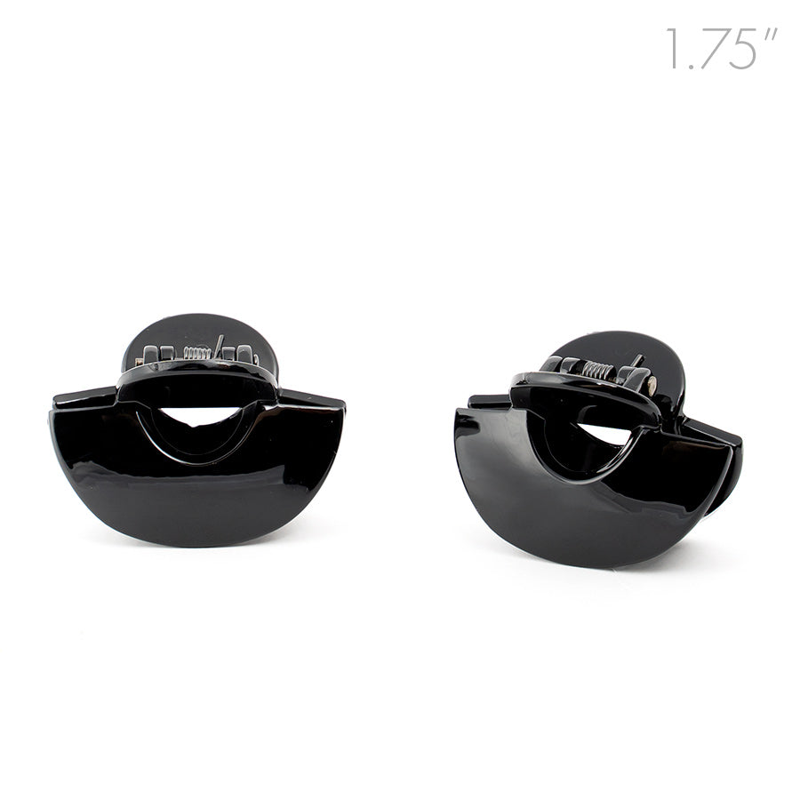 Small Black Arch Plastic Hair Claw - Pair