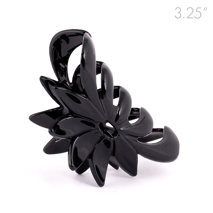 Black Medium Flower Style Curved Sided Plastic Claw