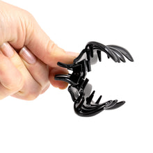 Load image into Gallery viewer, Black Medium Flower Style Curved Sided Plastic Claw