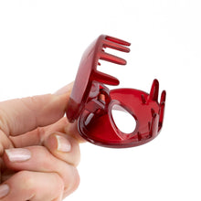 Load image into Gallery viewer, Medium Open Oval Red Plastic Hair Claw