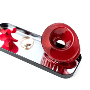 Medium Open Oval Red Plastic Hair Claw