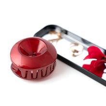 Load image into Gallery viewer, Medium Open Oval Red Plastic Hair Claw
