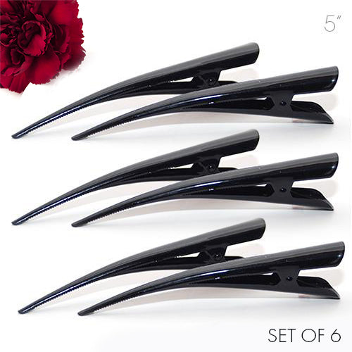 Large Metal Colored Enamel Beak Clips - Set of 6