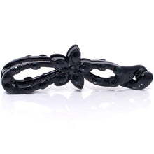 Load image into Gallery viewer, Black Flower Shaped Banana Clip with Studded Design 