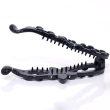 Load image into Gallery viewer, Black Flower Shaped Banana Clip with Studded Design 