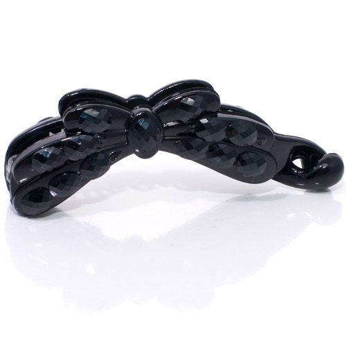 Small Black Banana Clip with Studded Design 