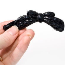 Load image into Gallery viewer, Small Black Banana Clip with Studded Design 