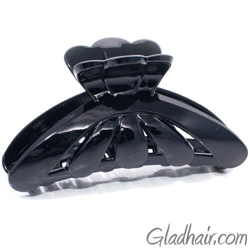  Black Medium Flower Style Curved Sided Plastic Claw