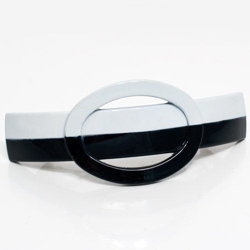 Black & White Combination Mode Hump Barrette