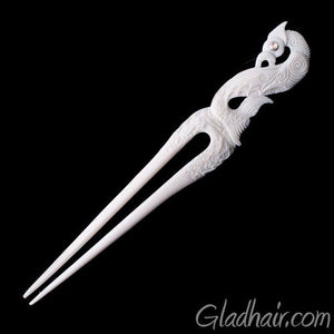 Bone and Shell Ivory Hair Pin