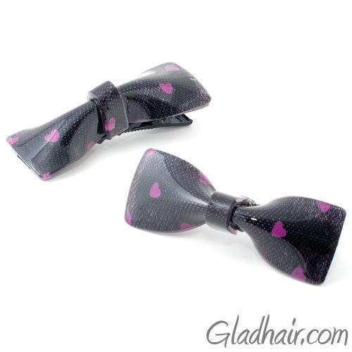 Bow Style Acrylic on Metal Beak Clip - Pair