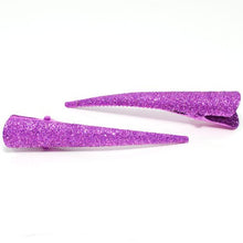 Load image into Gallery viewer, Bright Colored Glitter Beak Clips - Pair