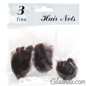 Brown Fine Mesh Hair Nets - Pack of 3